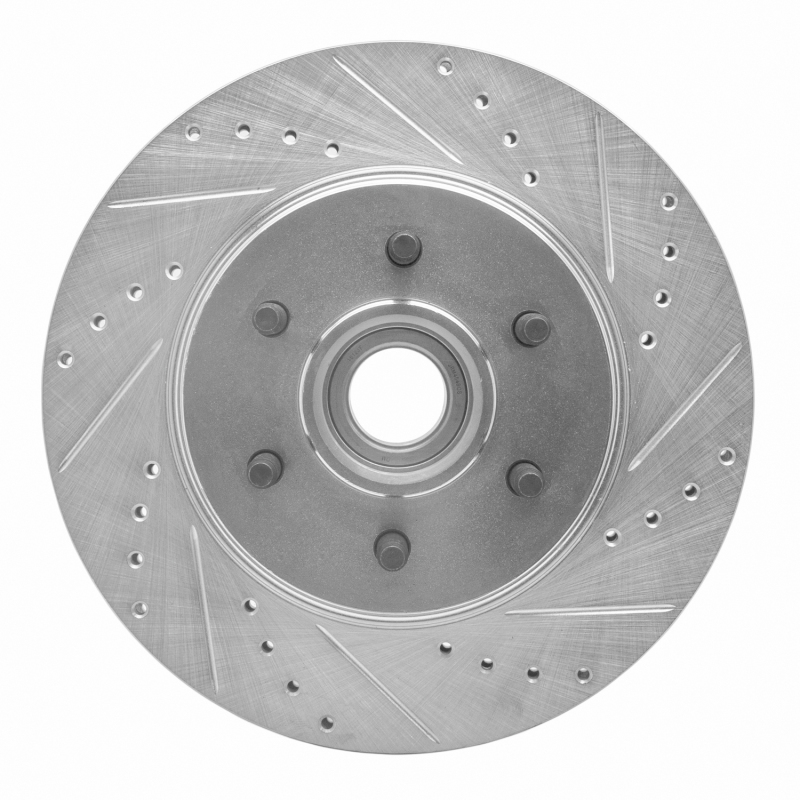 Ford F-150 Brake Rotor (1) - Front Right - R1 Concepts - Drilled & Slotted - Silver - `04-`08